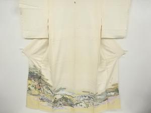 リサイクル　作家物　寿光織　東海道五十三次模様織り出し一つ紋色留袖